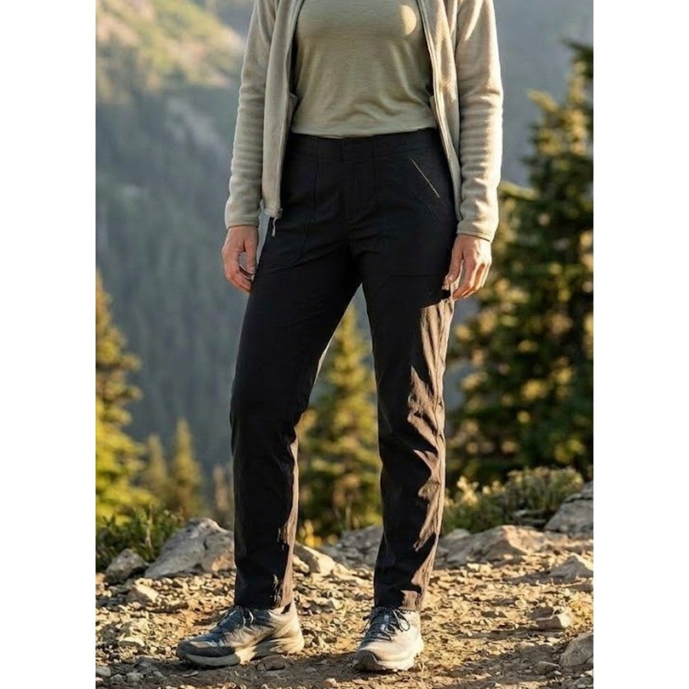 Eddie Bauer Horizon Straight Ankle Pants Womens 8 Black Outdoor Hiking NEW